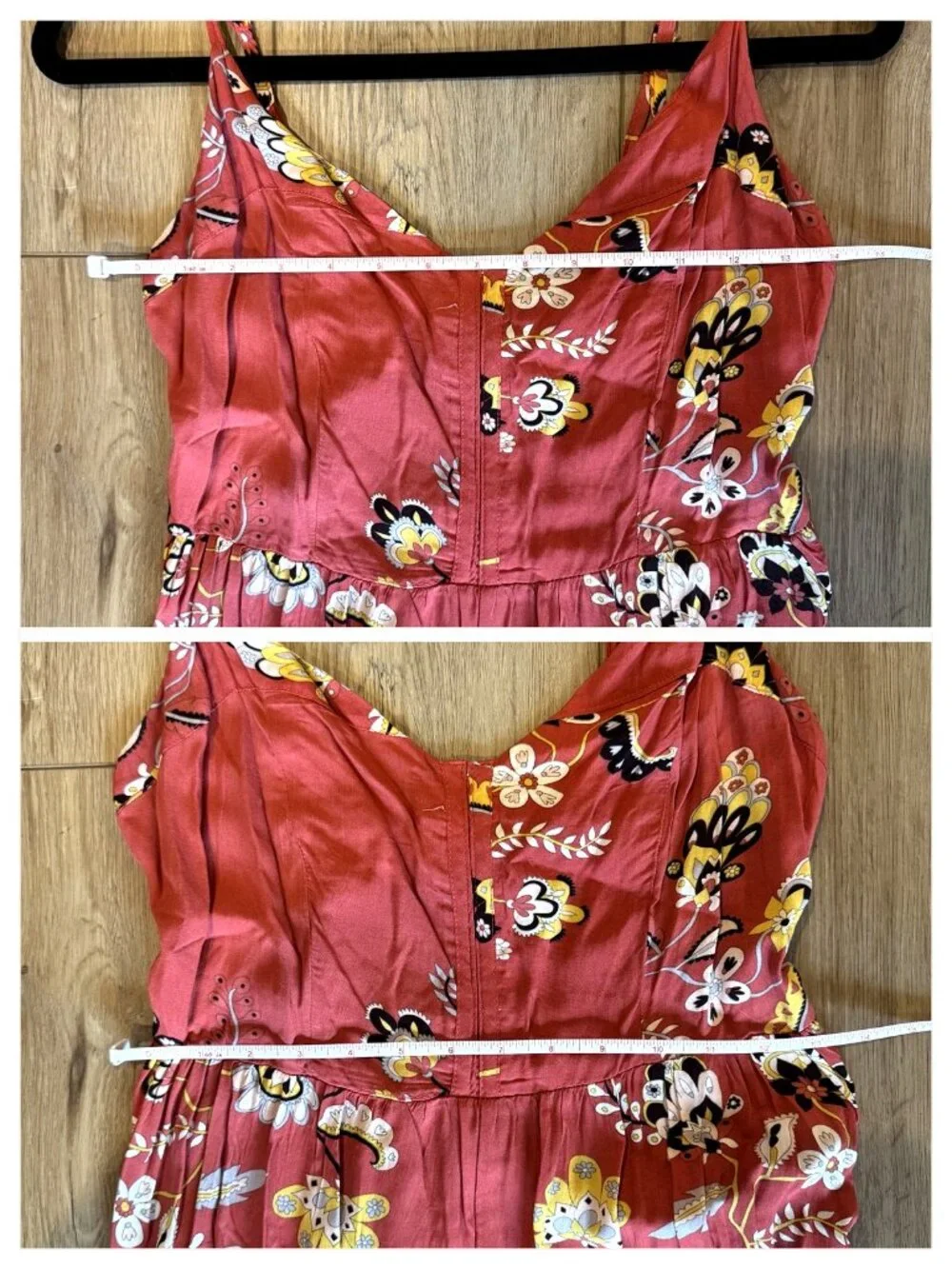 Jams World Red Floral Wide Leg Jumpsuit Size Small - Picture 4 of 6